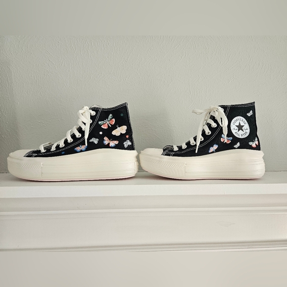 NWOT Converse Chuck Taylor All Star Move Butterfly Hi-Tops - Picture 4 of 8